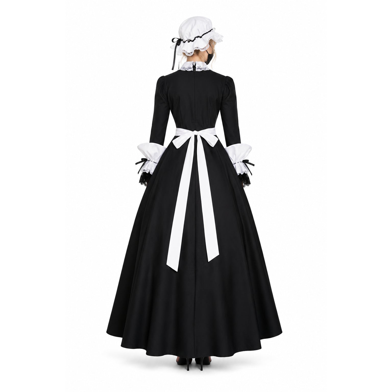 schwarzes Baumwollkleid G299