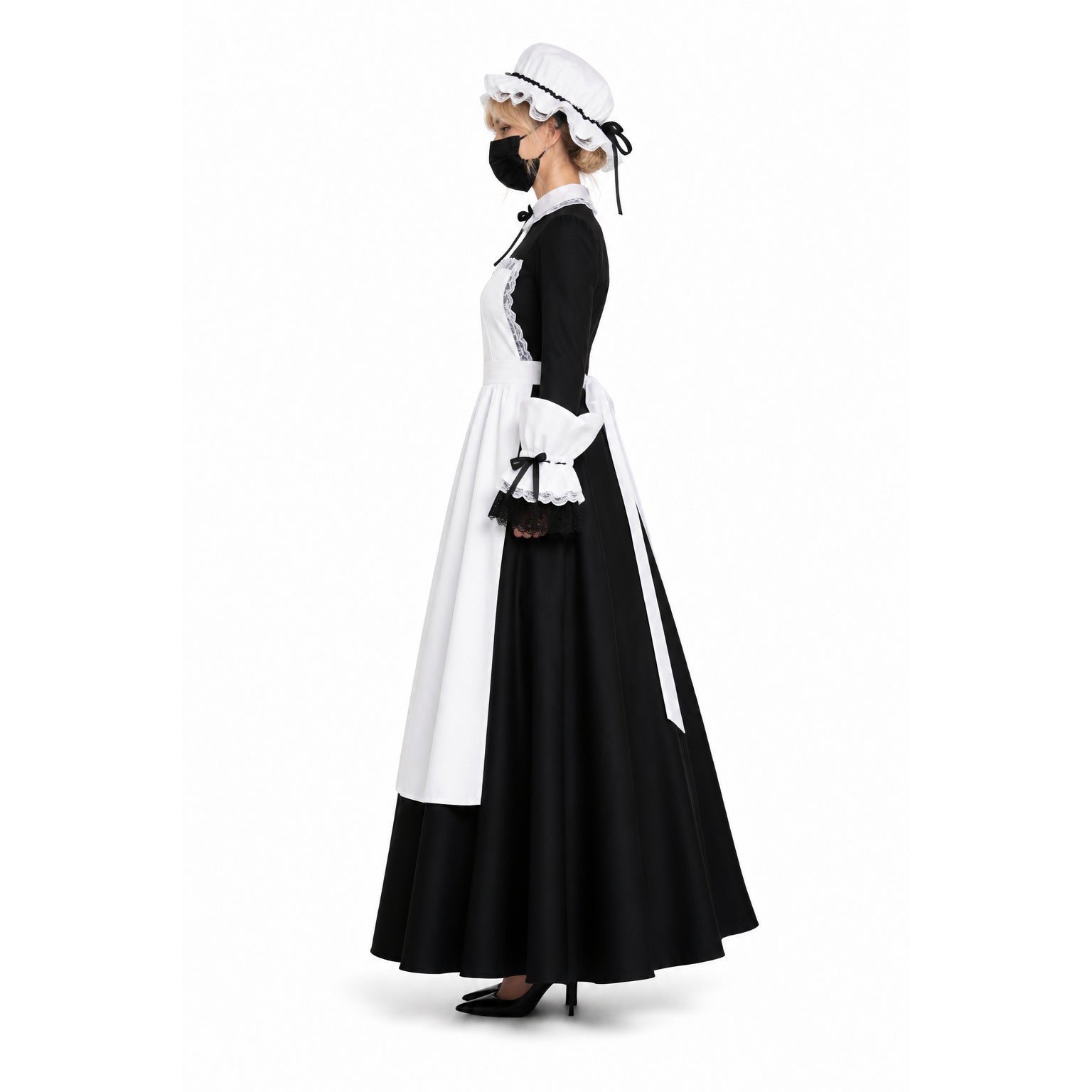 schwarzes Baumwollkleid G299