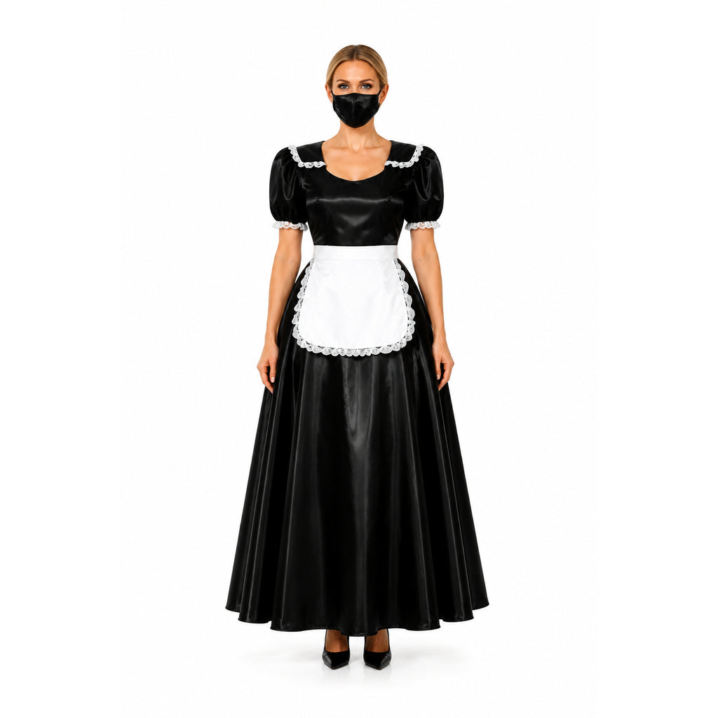 schwarzes, dünnes PVC-Kleid G304