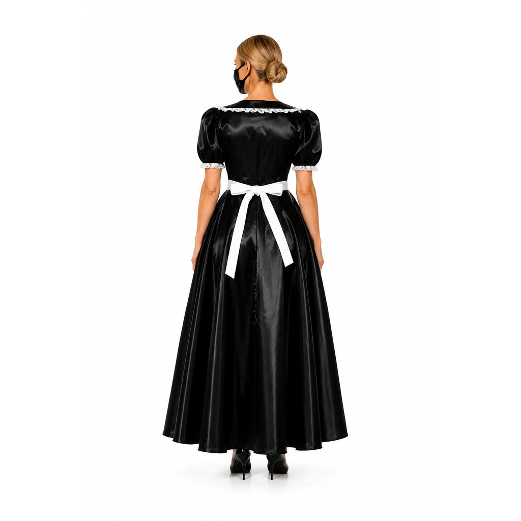 schwarzes, dünnes PVC-Kleid G304