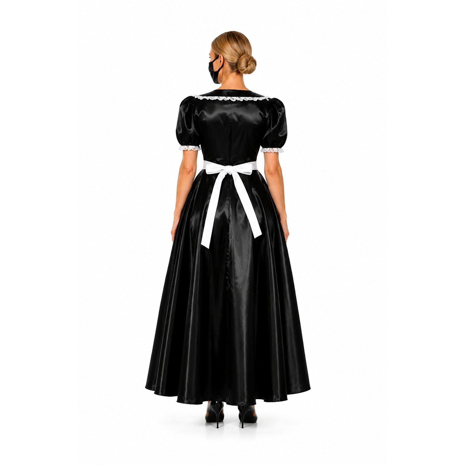schwarzes, dünnes PVC-Kleid G304