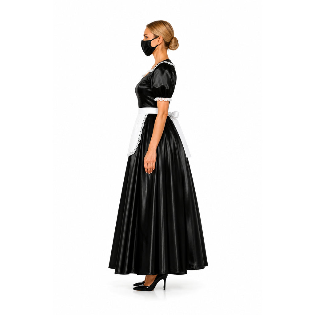 schwarzes, dünnes PVC-Kleid G304