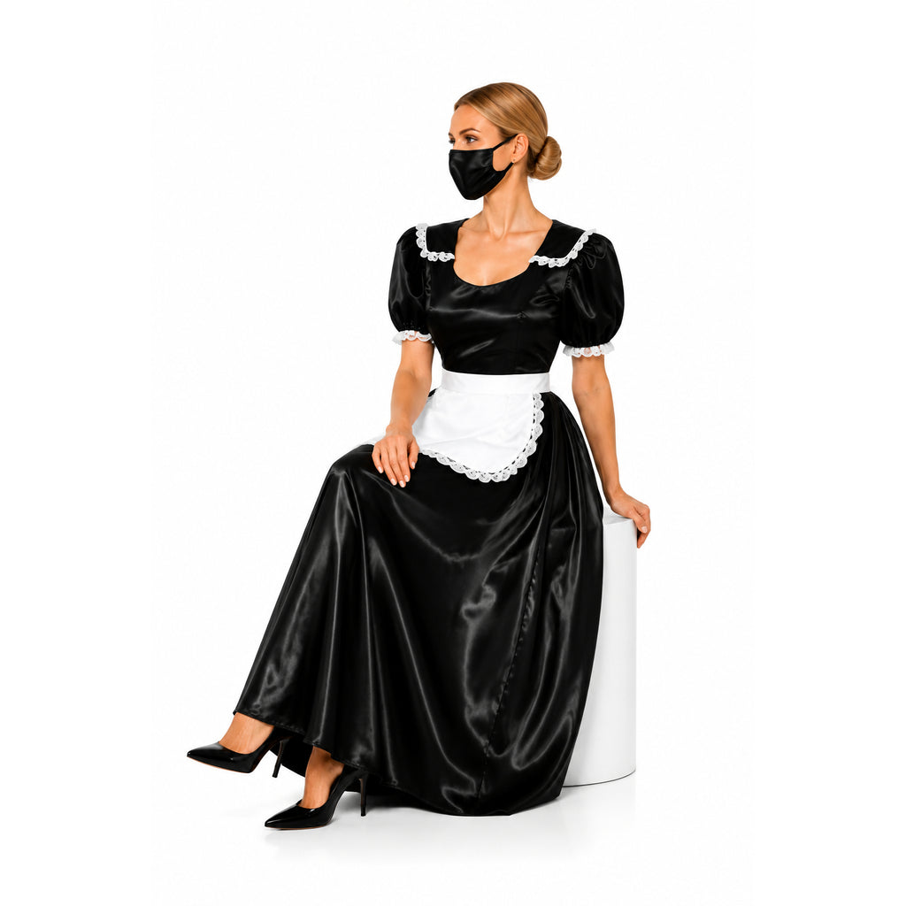 schwarzes, dünnes PVC-Kleid G304