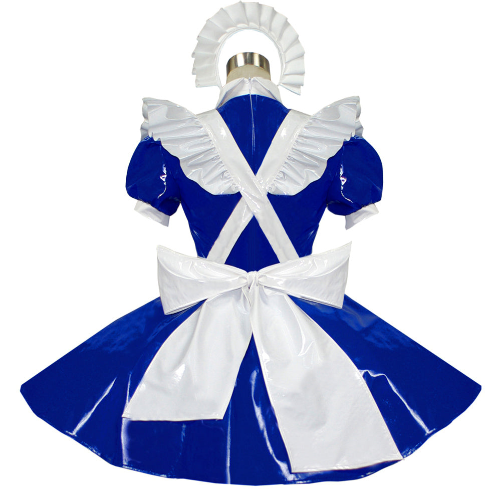 blaues, dünnes PVC-Kleid G312