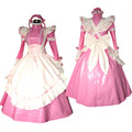 Rosa dünnes PVC-Kleid G317