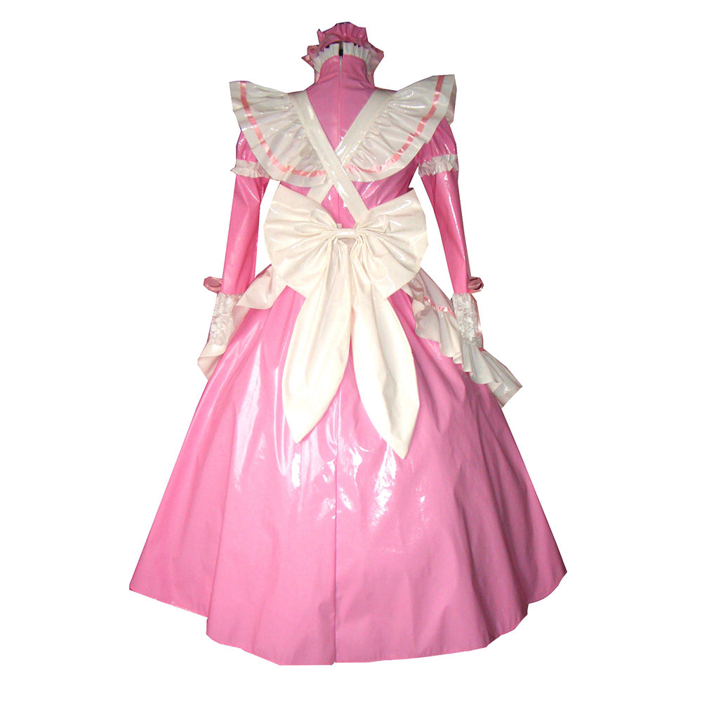 Rosa dünnes PVC-Kleid G317
