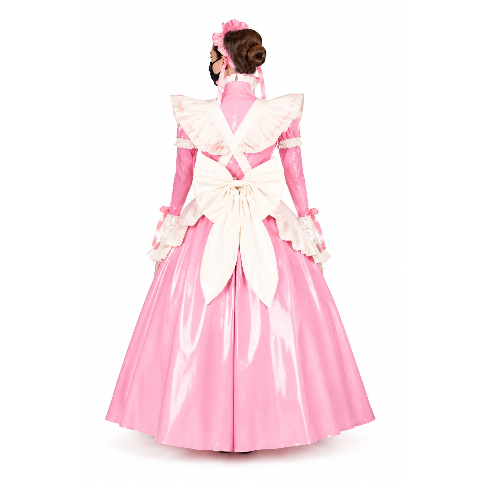 Rosa dünnes PVC-Kleid G317