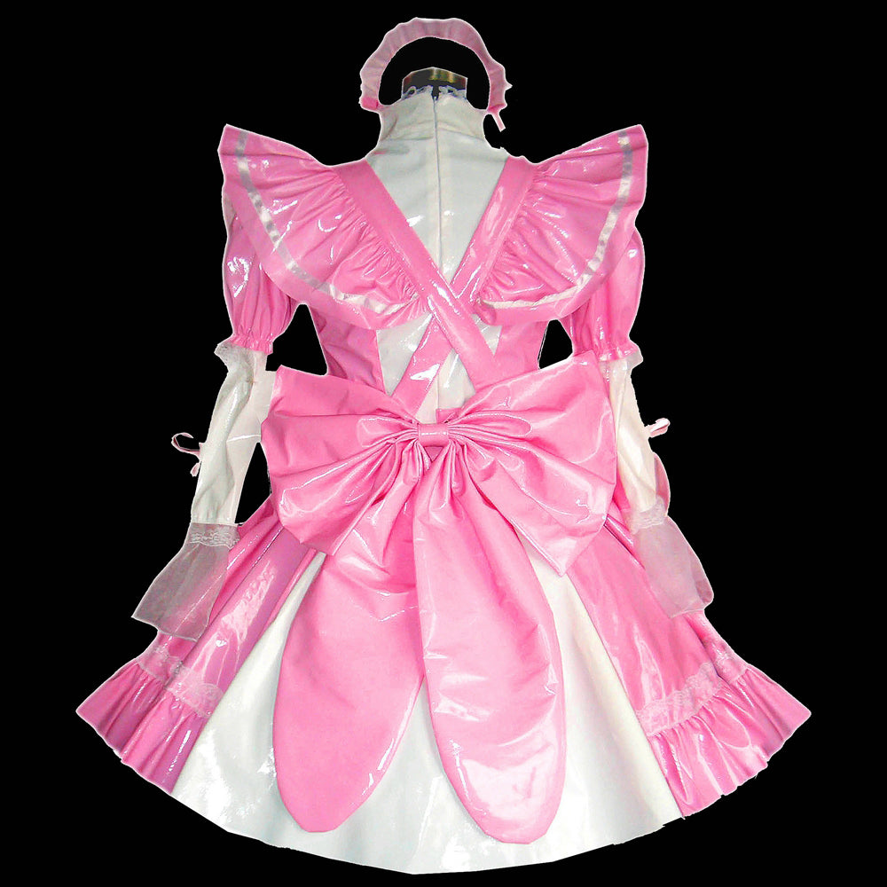 rosa, dünnes PVC-Kleid G318
