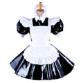 schwarzes dünnes PVC-Kleid G343
