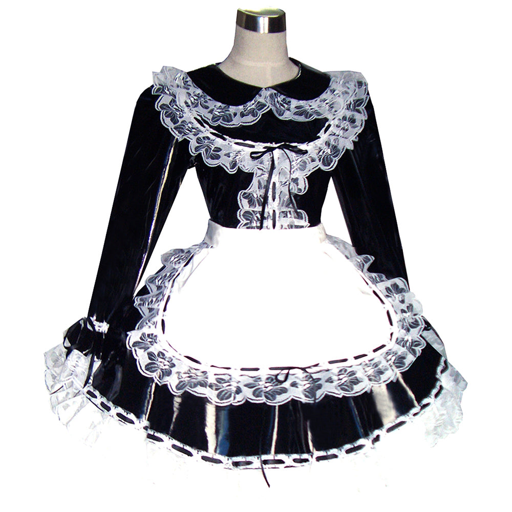 schwarzes, schweres PVC-Kleid G349
