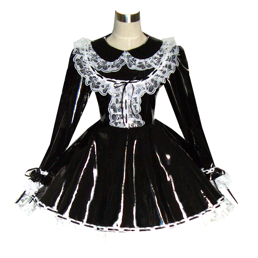 schwarzes, schweres PVC-Kleid G349