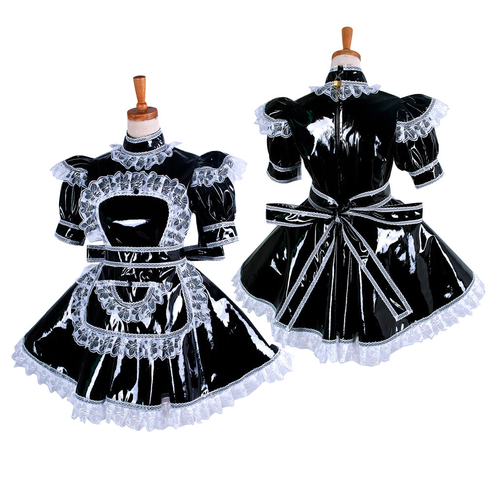 schwarzes schweres PVC-Kleid G350
