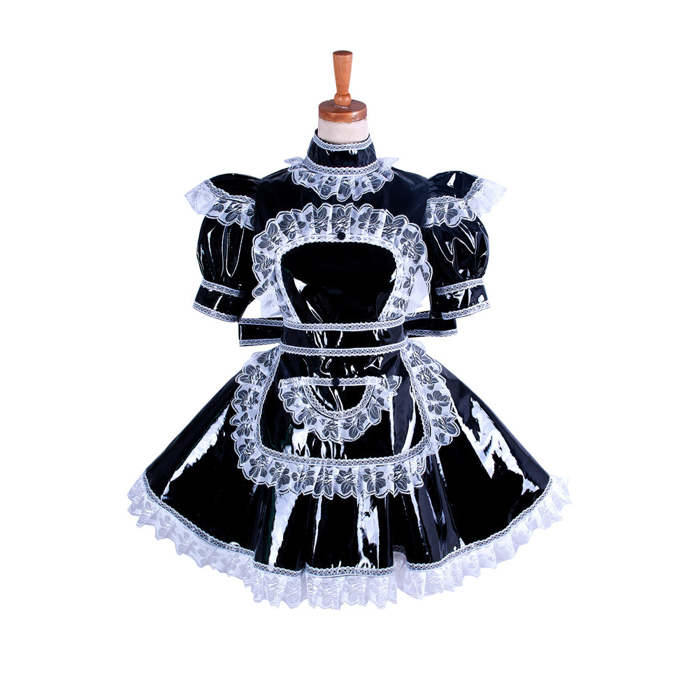 schwarzes schweres PVC-Kleid G350