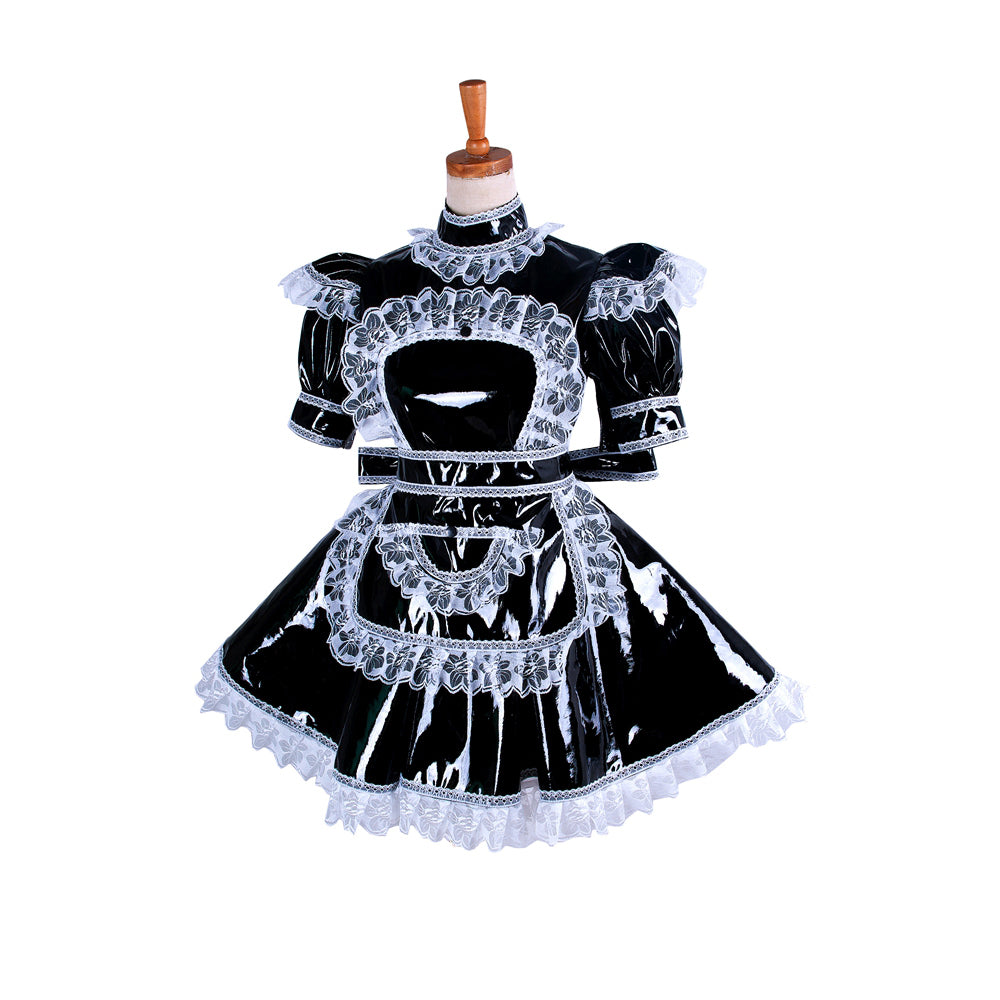 schwarzes schweres PVC-Kleid G350
