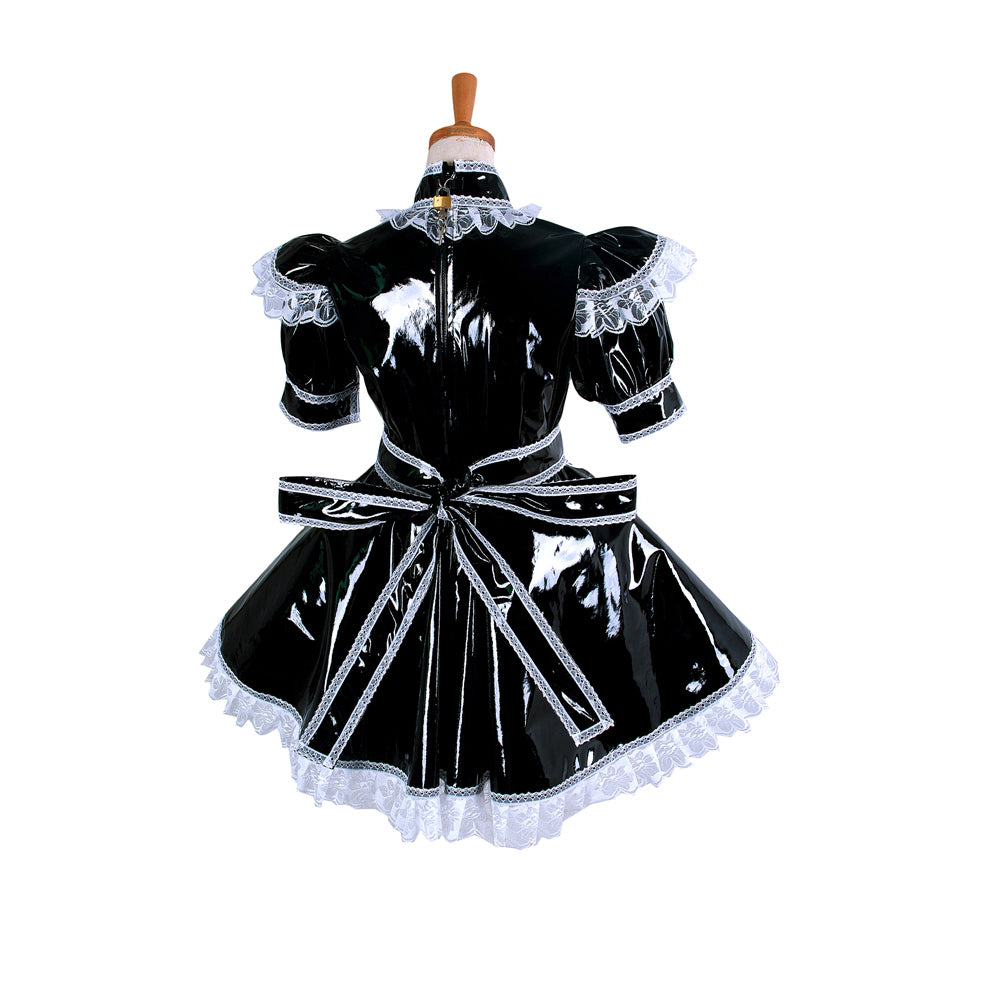 schwarzes schweres PVC-Kleid G350
