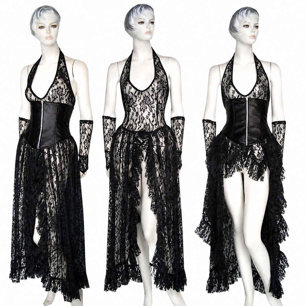 Black Gothic Lace Corset Dress G355
