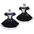 schwarzes dünnes PVC-Kleid G369