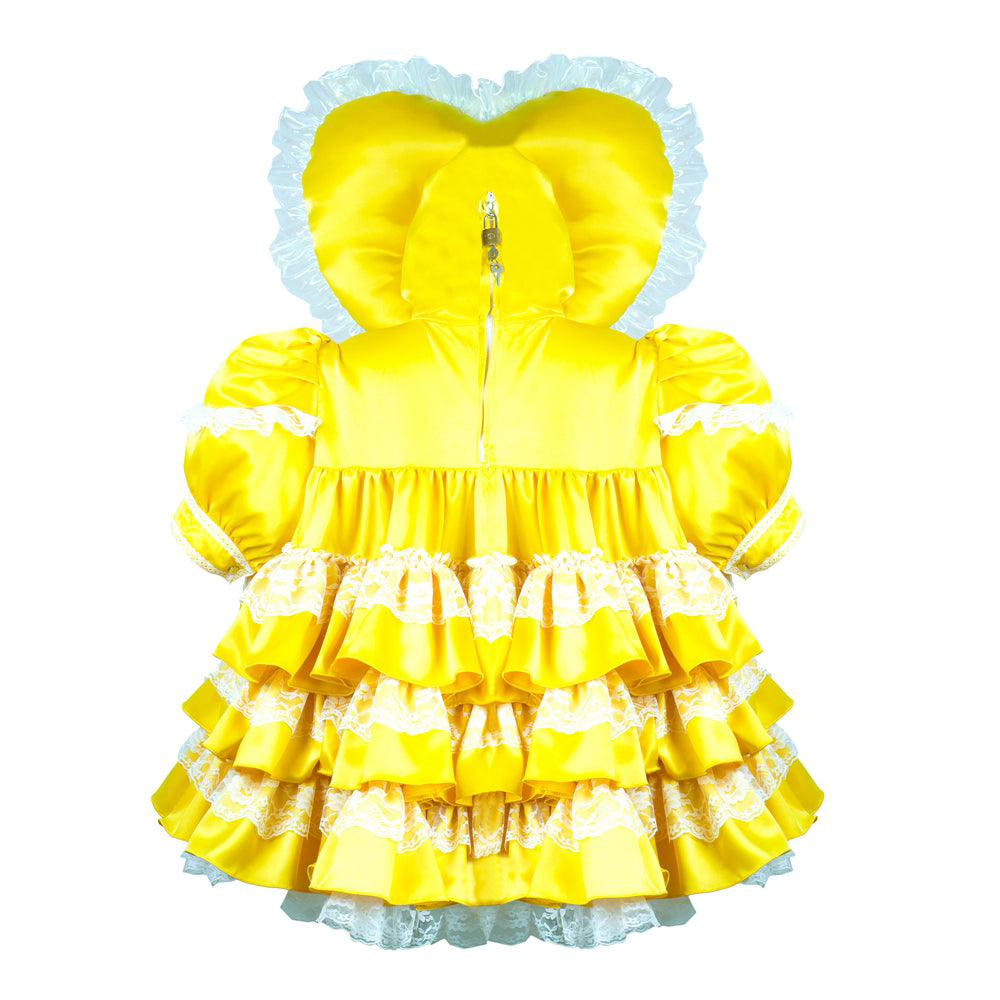 yellow satin dress G3703