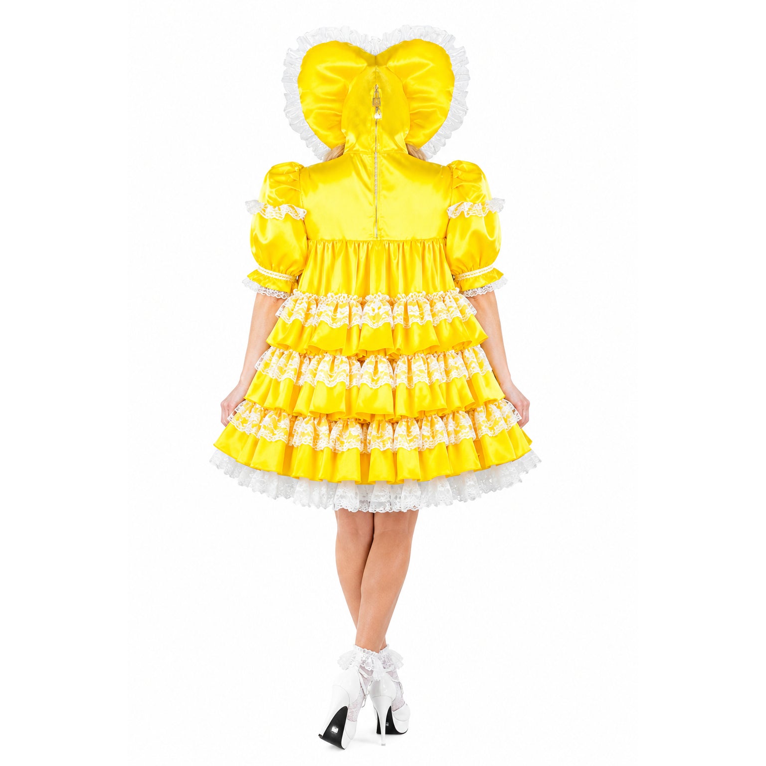 yellow satin dress G3703