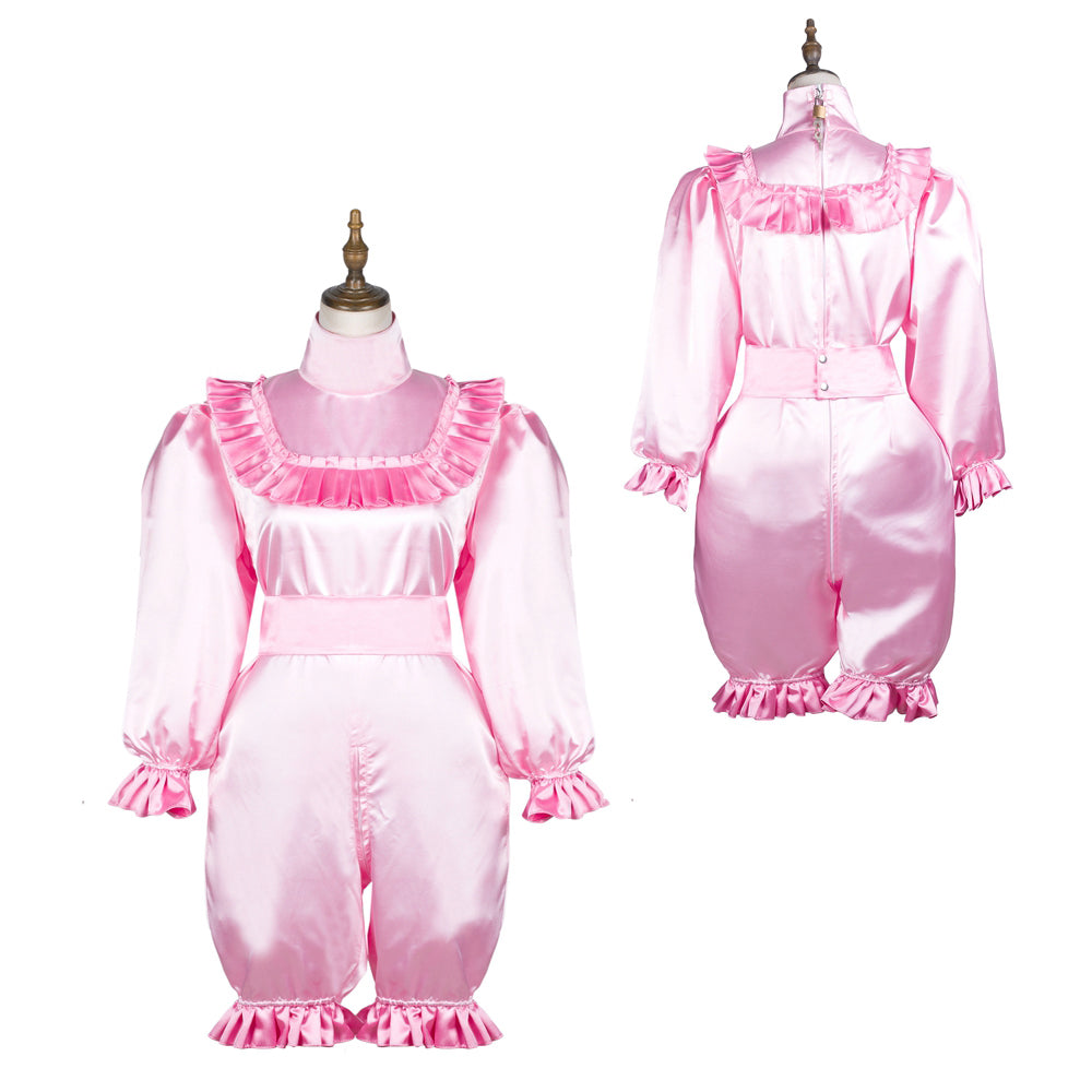 pink satin romper G3705