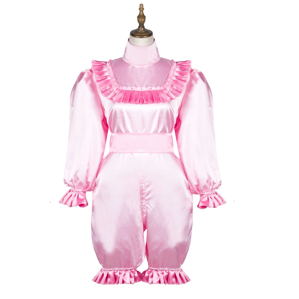 pink satin romper G3705