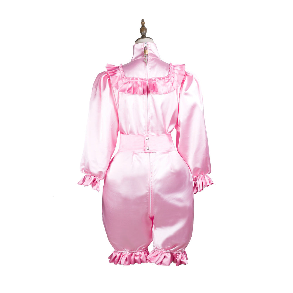 pink satin romper G3705