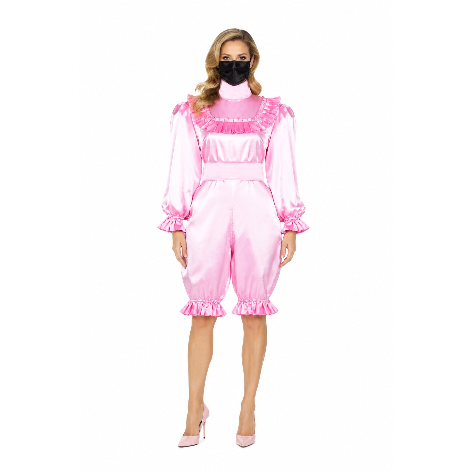 pink satin romper G3705