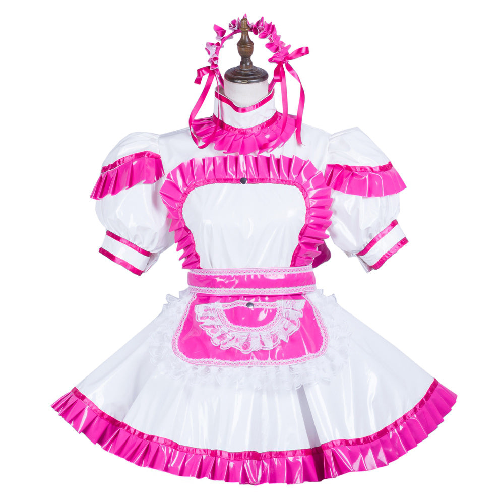 white thin pvc dress g3709