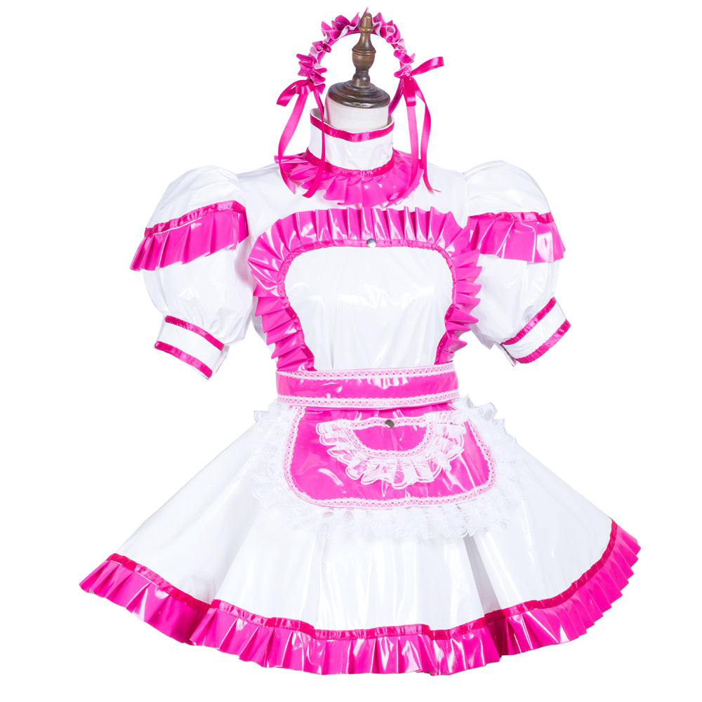 white thin pvc dress g3709