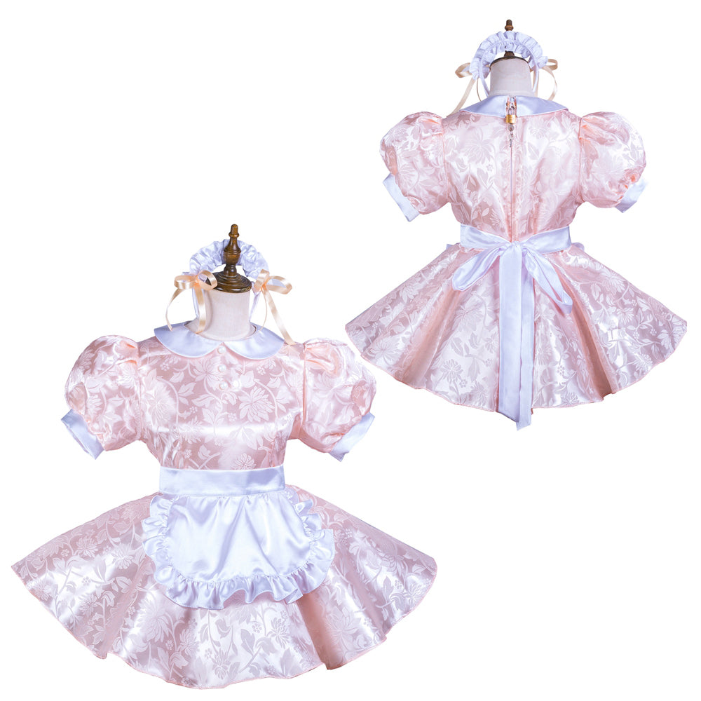 pink satin dress G3710