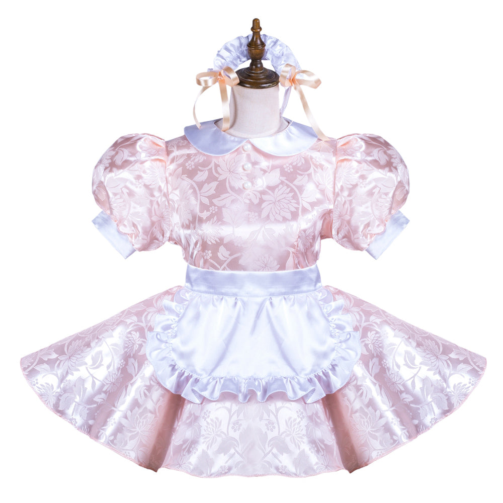 pink satin dress G3710