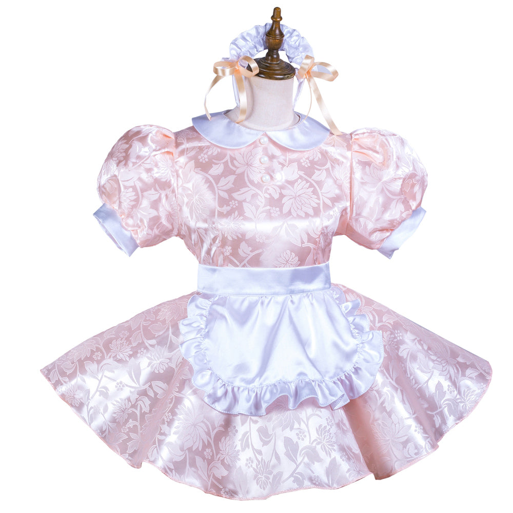 pink satin dress G3710