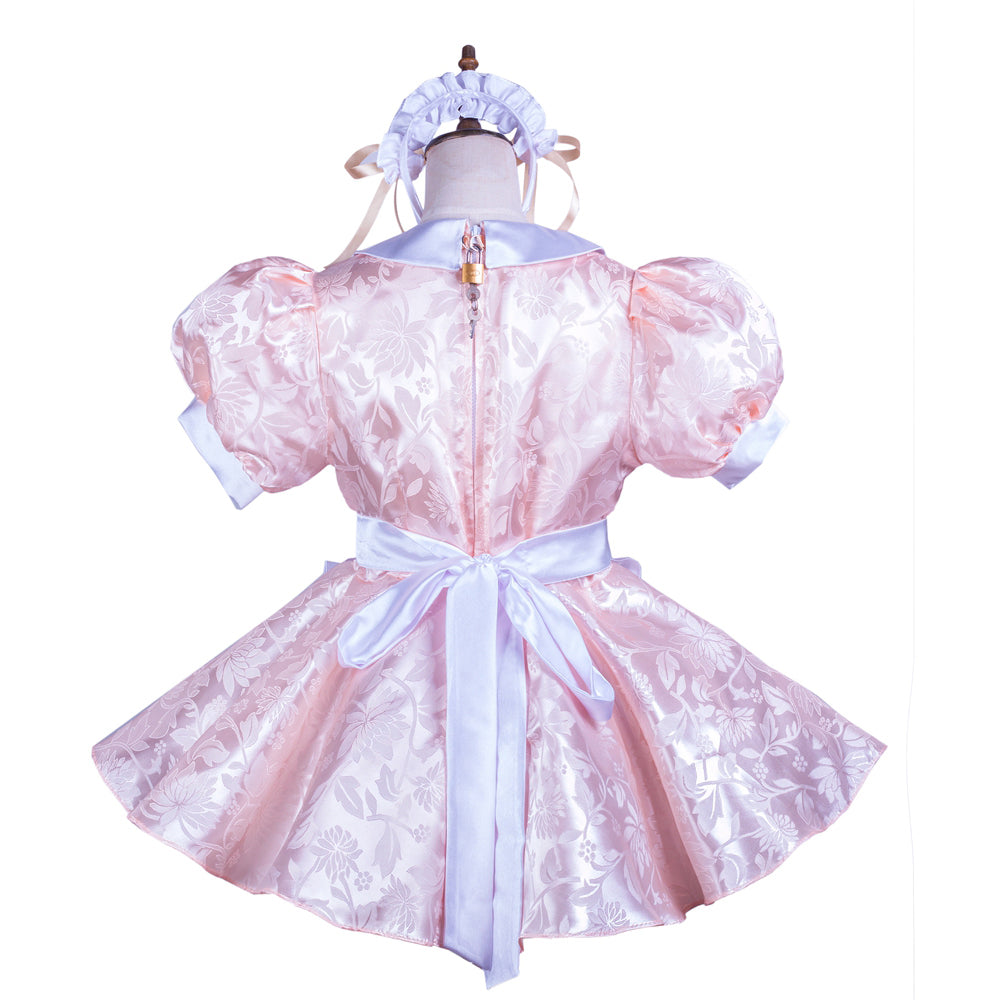 pink satin dress G3710
