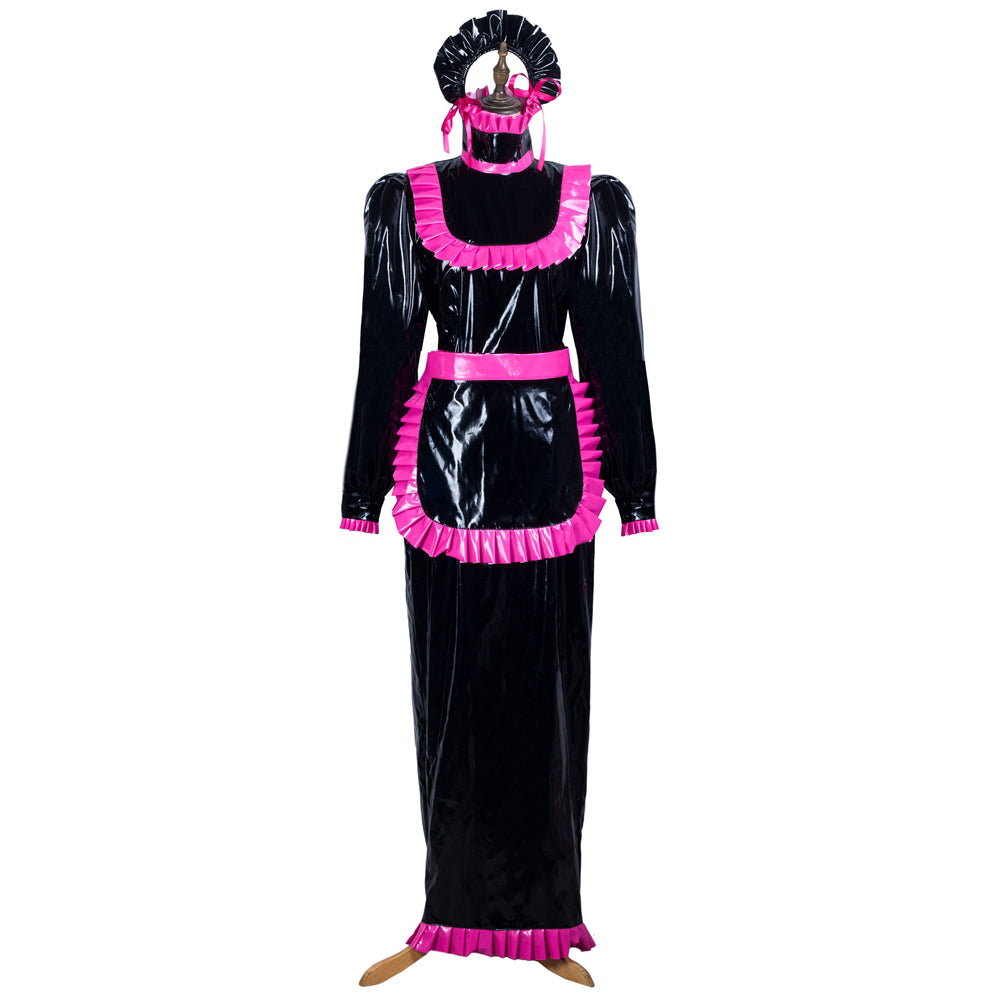 black thin pvc dress G3716