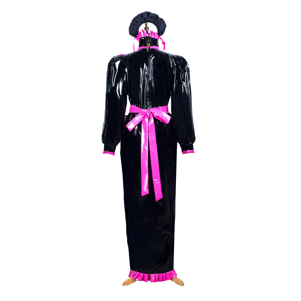 black thin pvc dress G3716