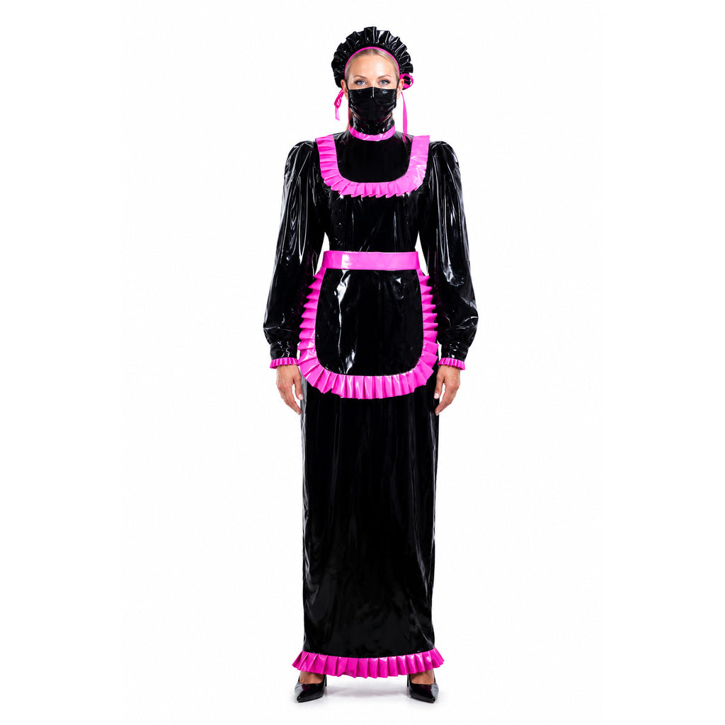 black thin pvc dress G3716