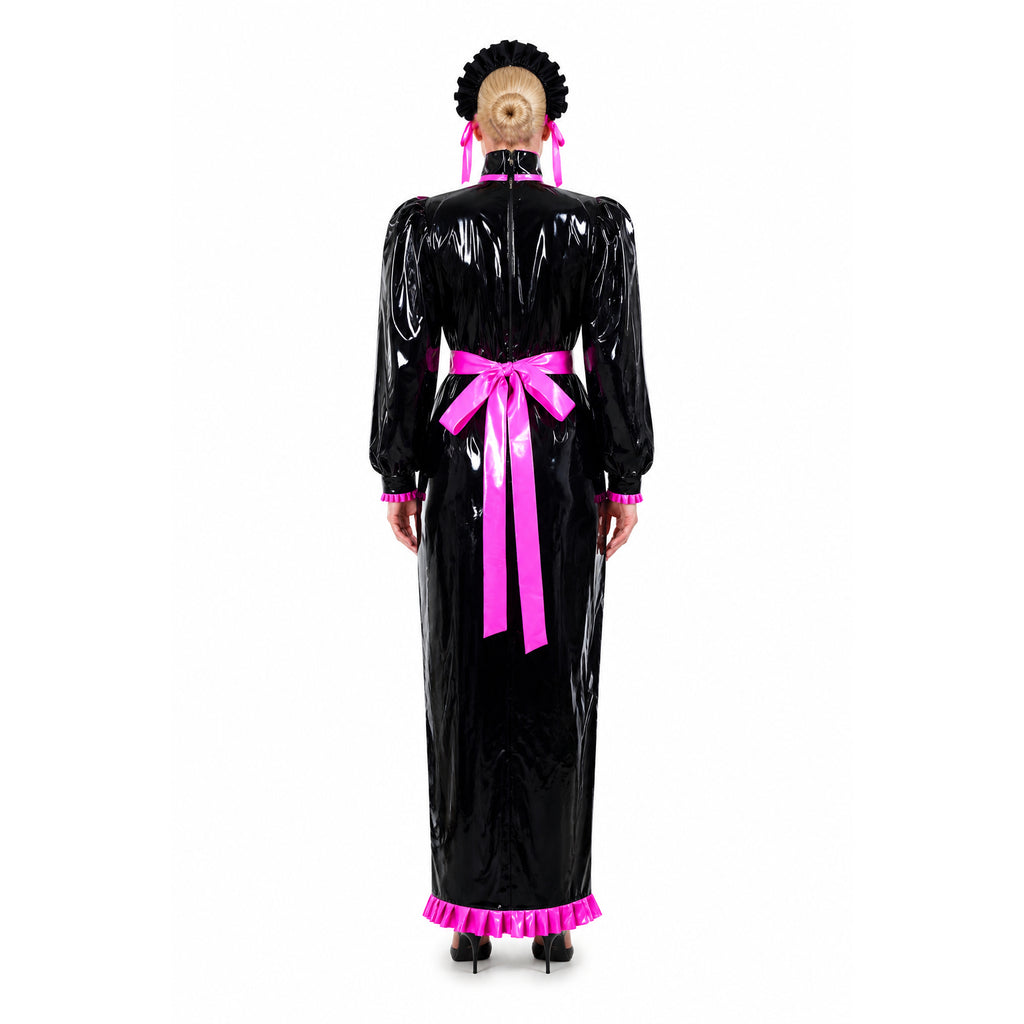 black thin pvc dress G3716