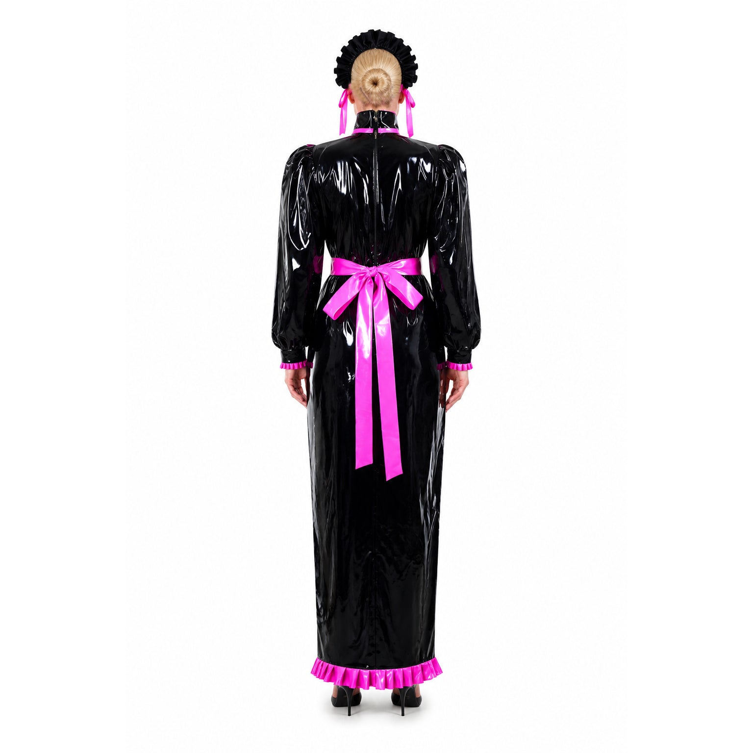 black thin pvc dress G3716