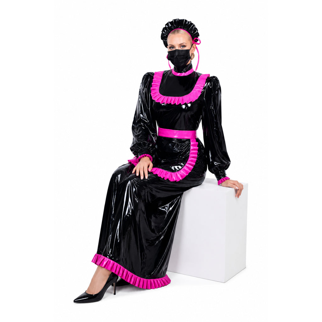 black thin pvc dress G3716