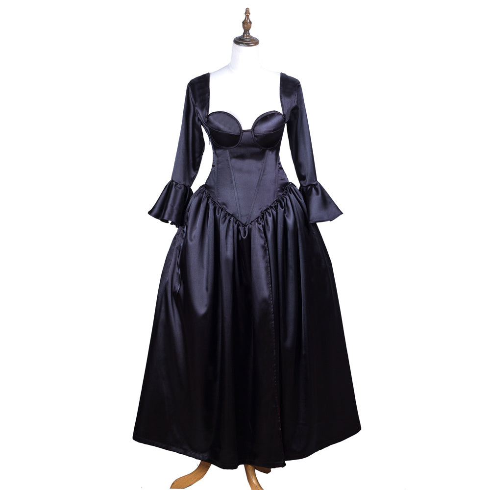 black satin dress G3718