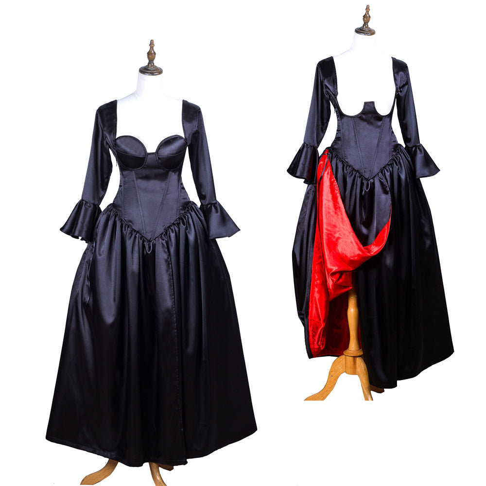 black satin dress G3718