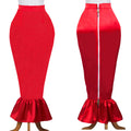red satin skirt G3719