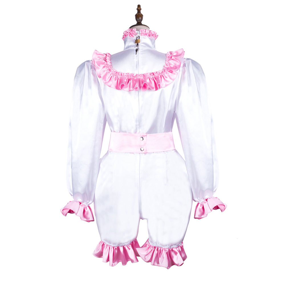 white satin romper G3720