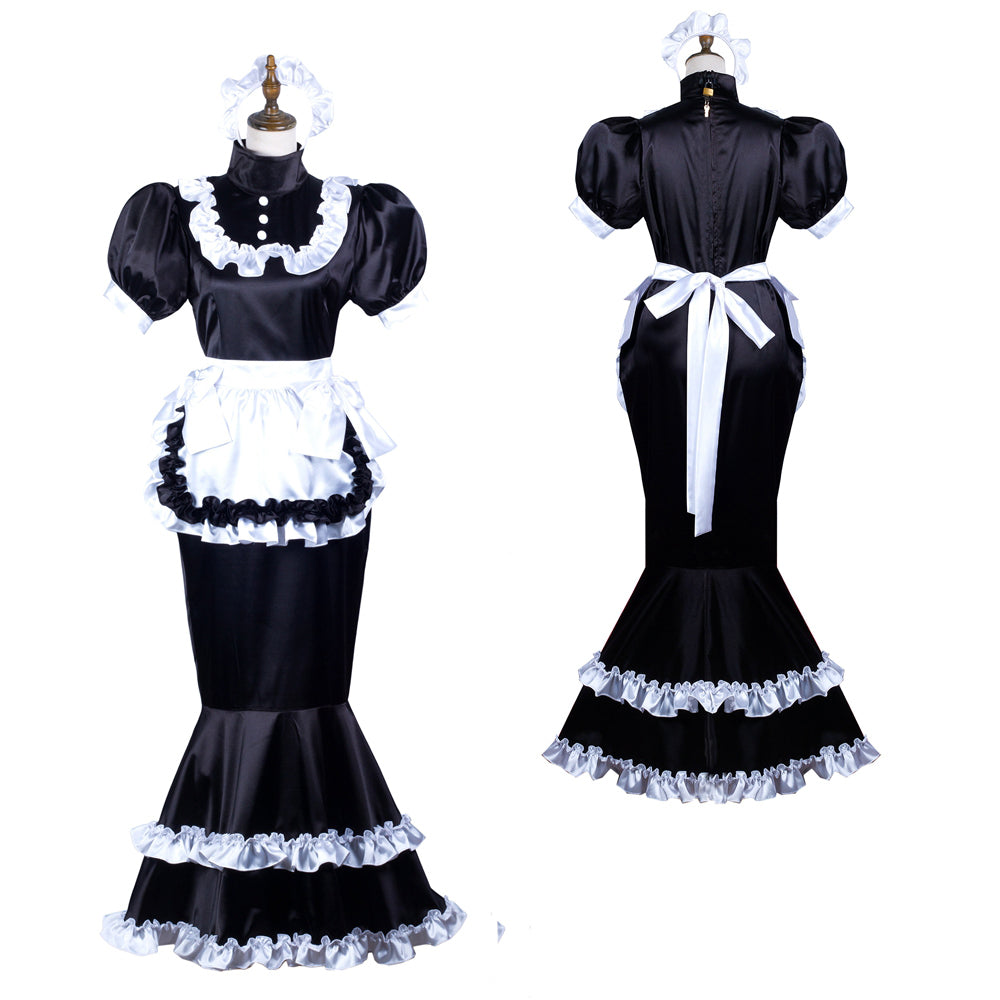 black satin dress G3721