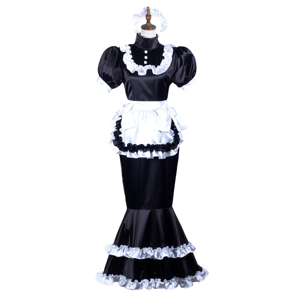 black satin dress G3721