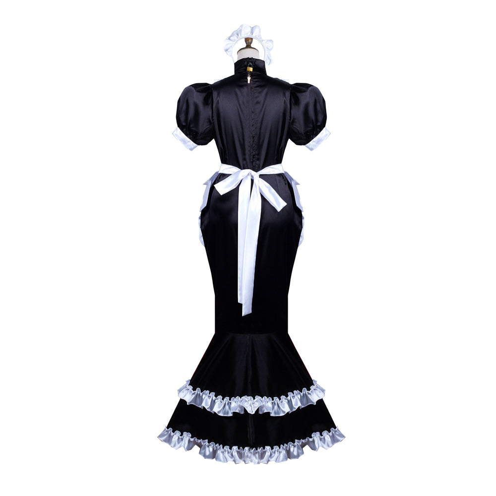 black satin dress G3721