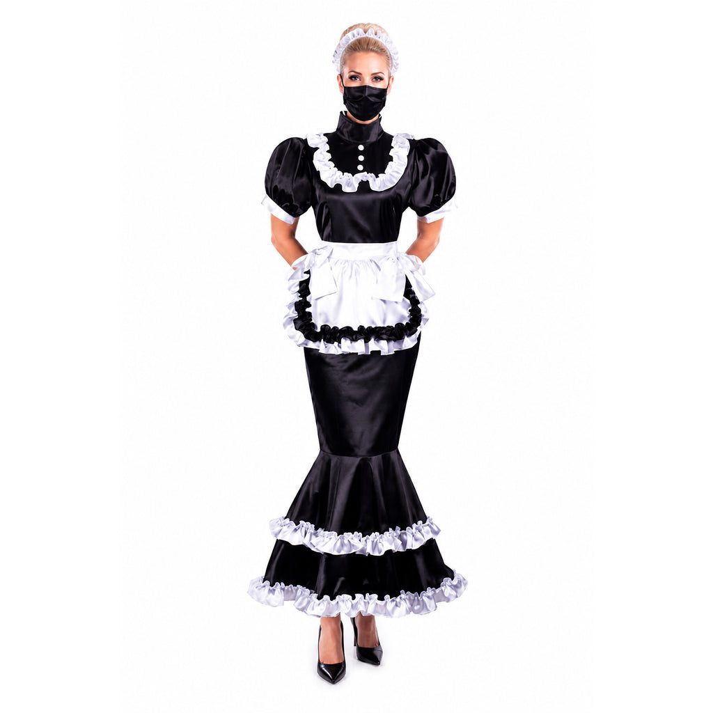 black satin dress G3721