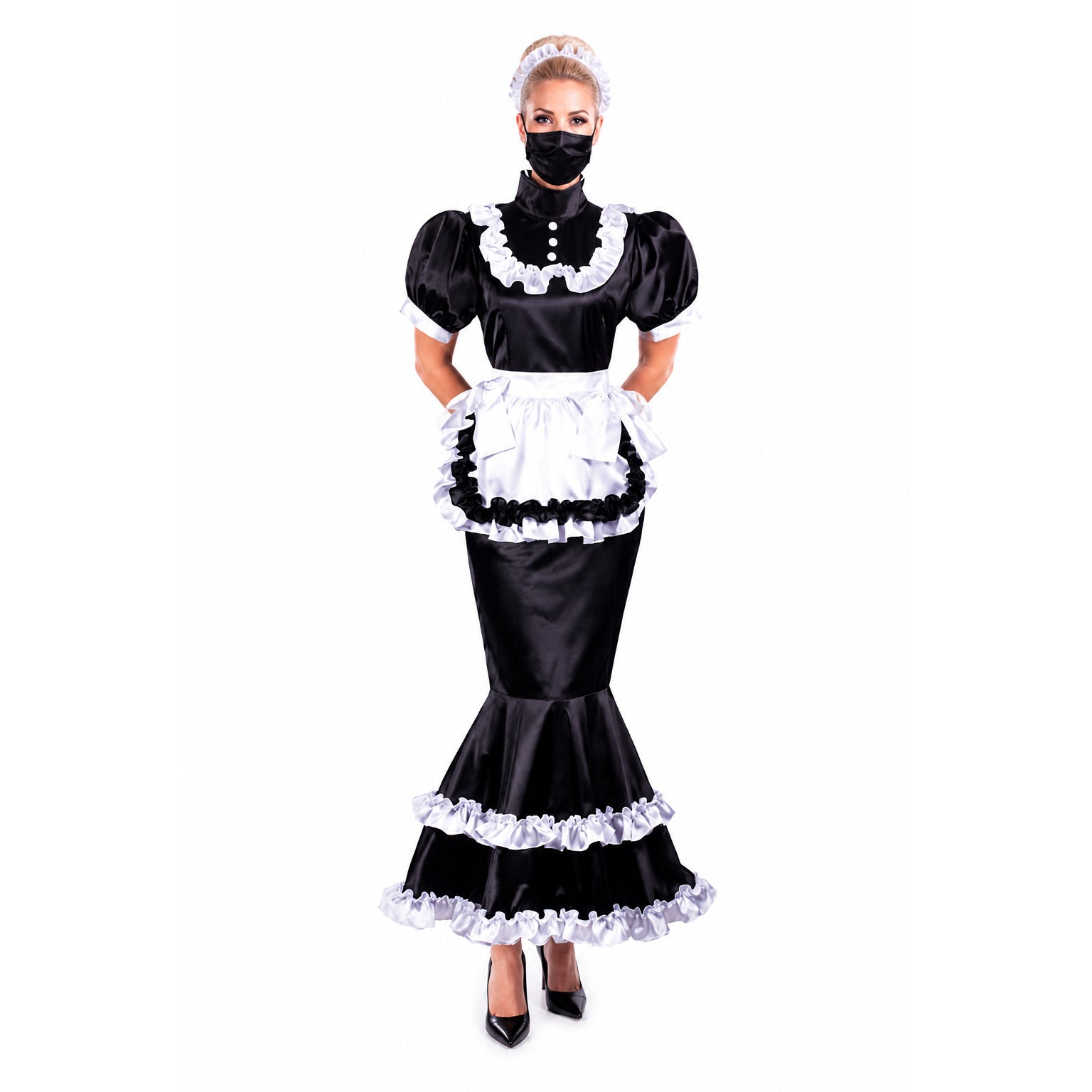 black satin dress G3721