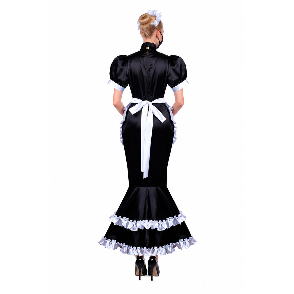 black satin dress G3721