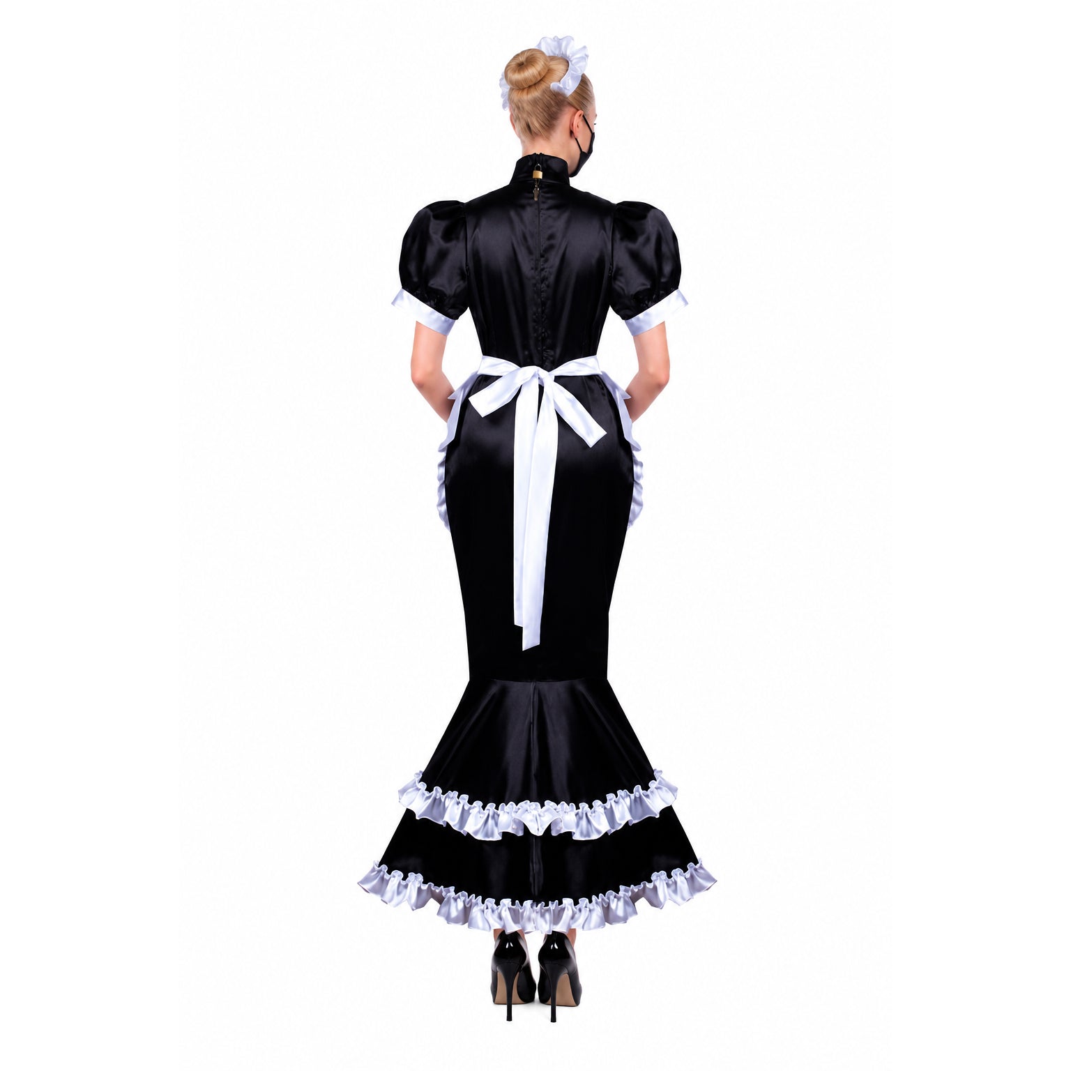 black satin dress G3721